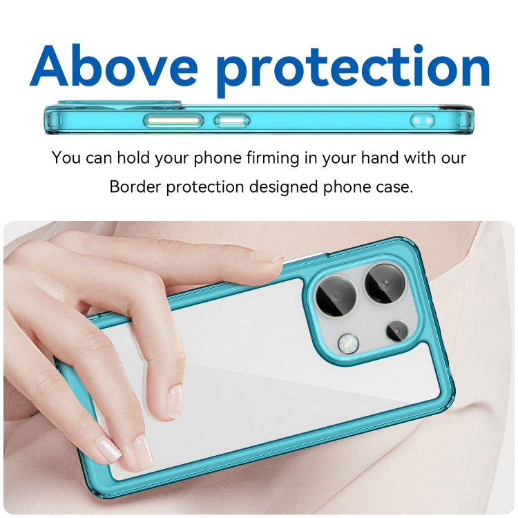 For Xiaomi Redmi Note 13 4G Global Colorful Series Acrylic Hybrid TPU Phone Case(Transparent Blue) - Xiaomi Cases by buy2fix | Online Shopping UK | buy2fix