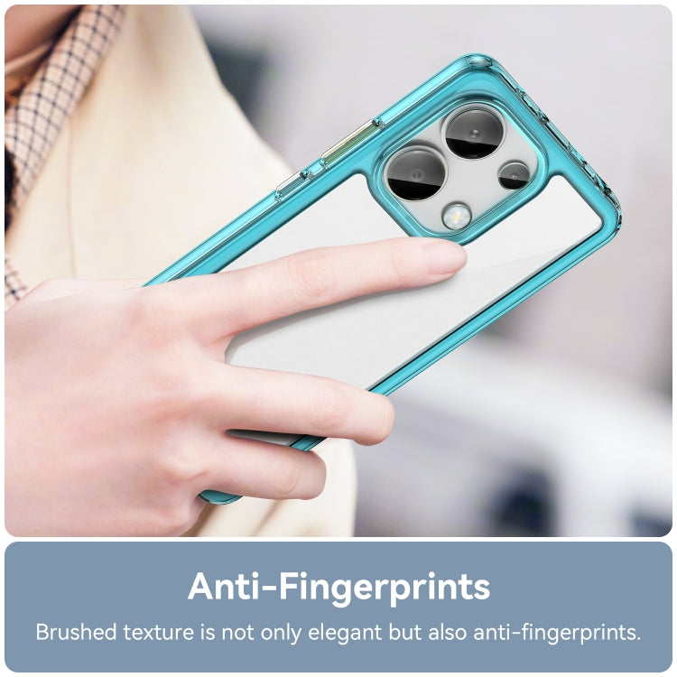 For Xiaomi Redmi Note 13 4G Global Colorful Series Acrylic Hybrid TPU Phone Case(Transparent Blue) - Xiaomi Cases by buy2fix | Online Shopping UK | buy2fix