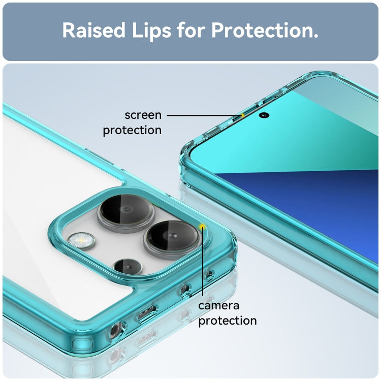 For Xiaomi Redmi Note 13 4G Global Colorful Series Acrylic Hybrid TPU Phone Case(Transparent Blue) - Xiaomi Cases by buy2fix | Online Shopping UK | buy2fix