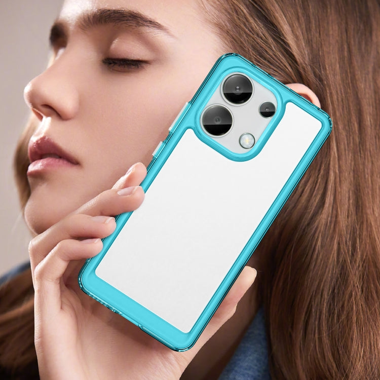 For Xiaomi Redmi Note 13 4G Global Colorful Series Acrylic Hybrid TPU Phone Case(Transparent Blue) - Xiaomi Cases by buy2fix | Online Shopping UK | buy2fix