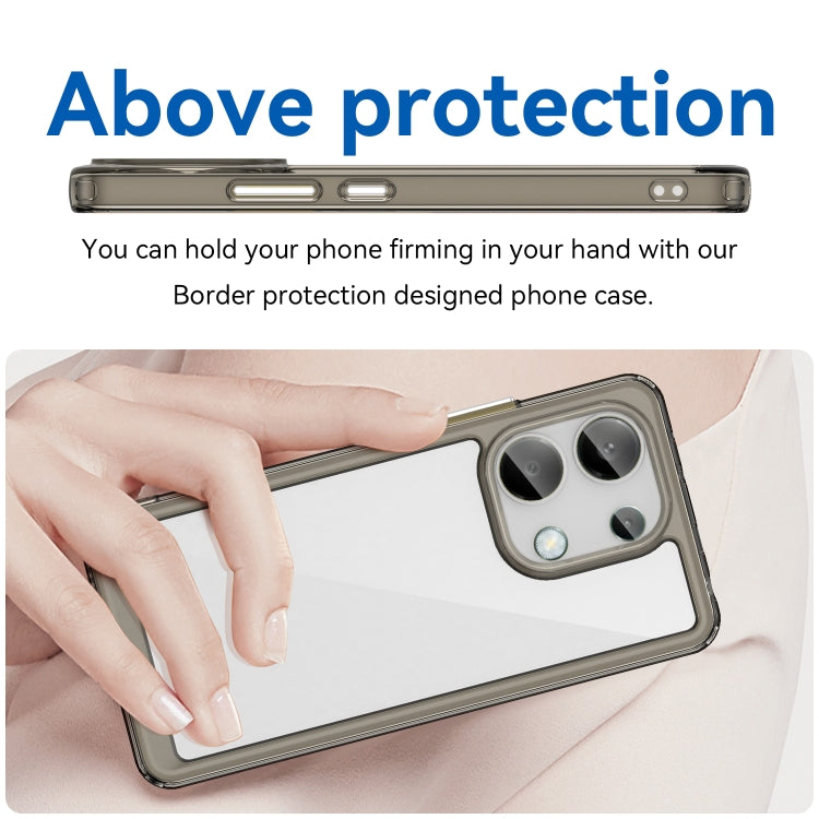 For Xiaomi Redmi Note 13 4G Global Colorful Series Acrylic Hybrid TPU Phone Case(Transparent Grey) - Xiaomi Cases by buy2fix | Online Shopping UK | buy2fix