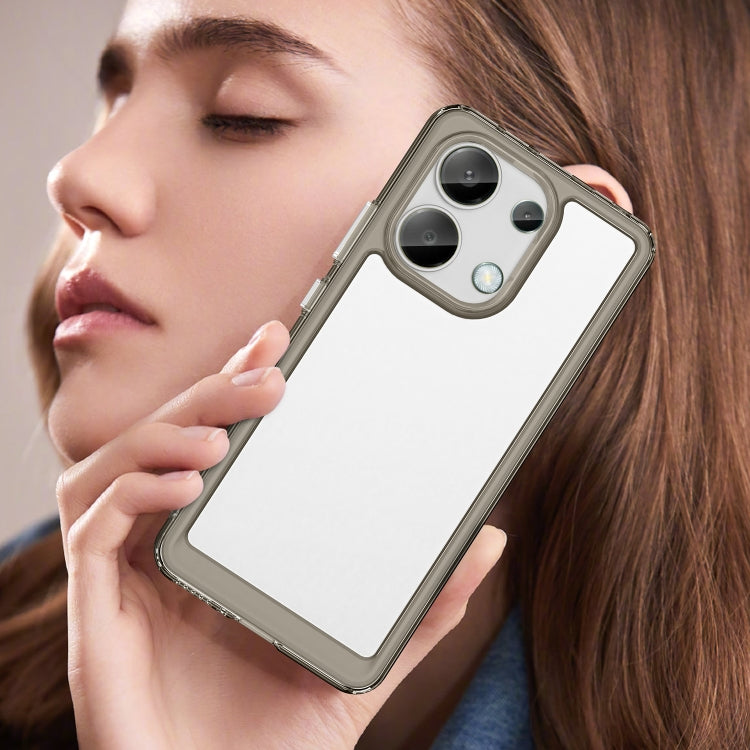 For Xiaomi Redmi Note 13 4G Global Colorful Series Acrylic Hybrid TPU Phone Case(Transparent Grey) - Xiaomi Cases by buy2fix | Online Shopping UK | buy2fix