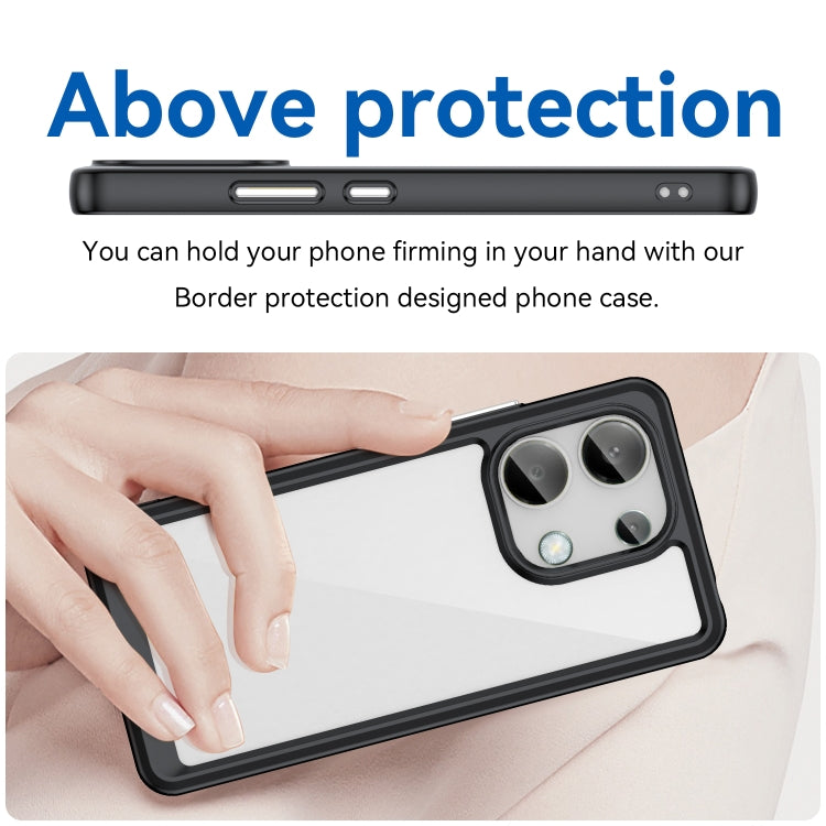 For Xiaomi Redmi Note 13 4G Global Colorful Series Acrylic Hybrid TPU Phone Case(Black) - Xiaomi Cases by buy2fix | Online Shopping UK | buy2fix