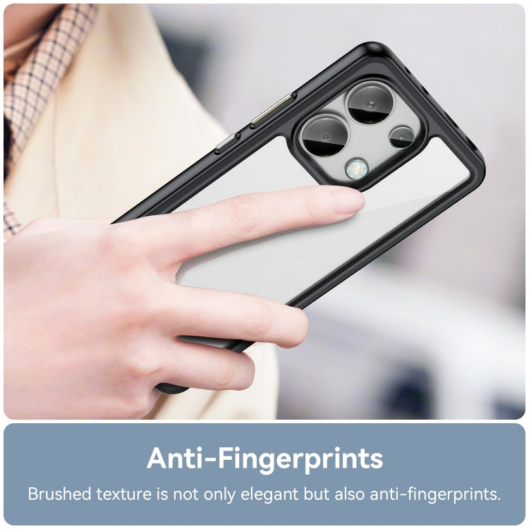 For Xiaomi Redmi Note 13 4G Global Colorful Series Acrylic Hybrid TPU Phone Case(Black) - Xiaomi Cases by buy2fix | Online Shopping UK | buy2fix