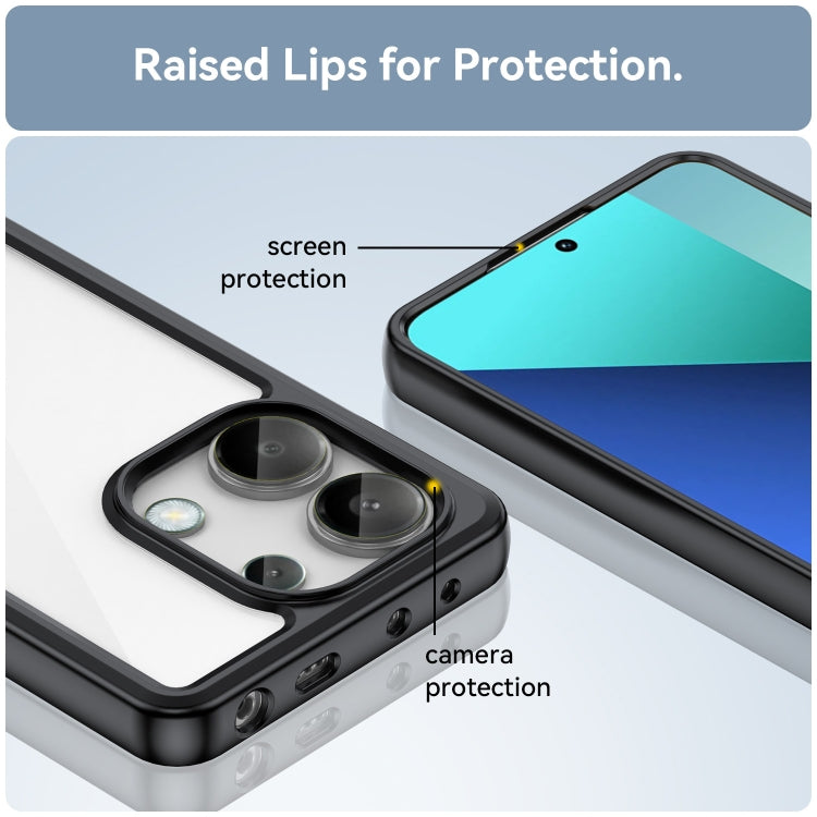 For Xiaomi Redmi Note 13 4G Global Colorful Series Acrylic Hybrid TPU Phone Case(Black) - Xiaomi Cases by buy2fix | Online Shopping UK | buy2fix
