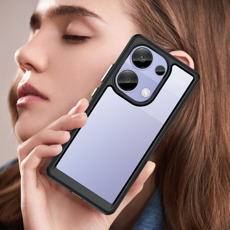 For Redmi Note 13 Pro 4G Global Colorful Series Acrylic Hybrid TPU Phone Case(Black) by buy2fix