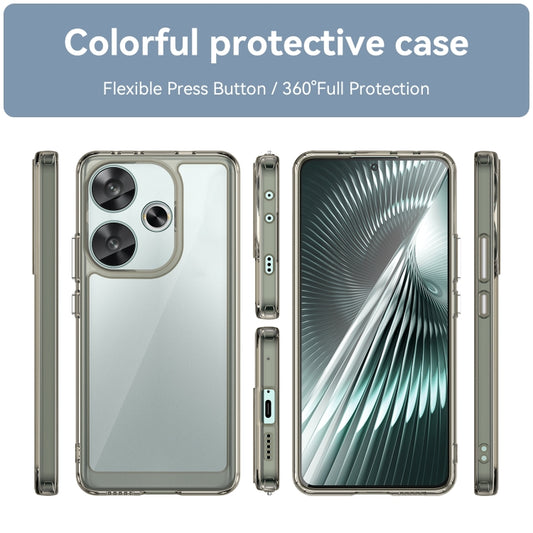For Xiaomi Redmi Turbo 3 Colorful Series Acrylic Hybrid TPU Phone Case(Transparent Grey) by buy2fix
