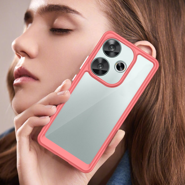 For Xiaomi Redmi Turbo 3 Colorful Series Acrylic Hybrid TPU Phone Case(Red) by buy2fix