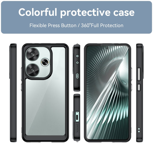 For Xiaomi Redmi Turbo 3 Colorful Series Acrylic Hybrid TPU Phone Case(Black) by buy2fix
