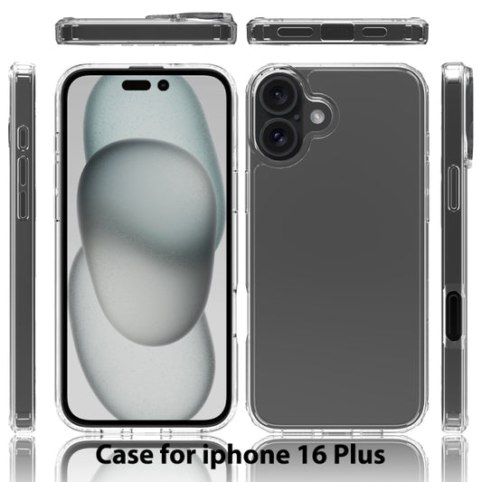 For iPhone 16 Plus Scratchproof Acrylic TPU Phone Case(Black) by buy2fix