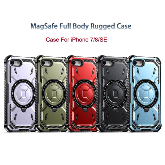 For iPhone SE 2022 / 2020 / 8 / 7 Armor Series Holder Phone Case(Red) by buy2fix