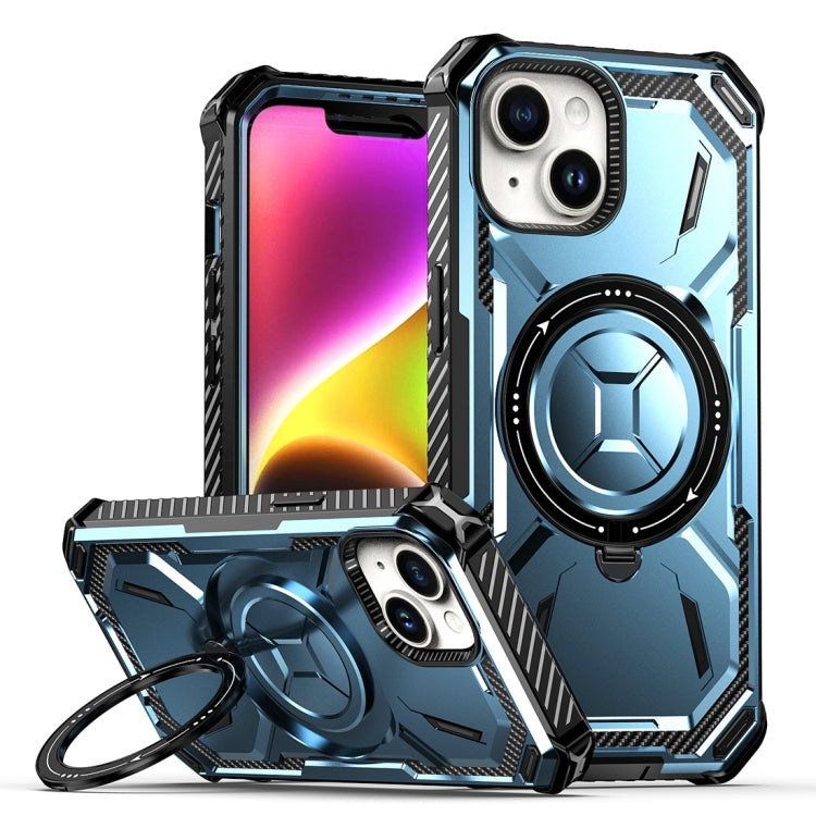 For iPhone 15 Armor Series Holder Phone Case(Blue) - iPhone 15 Cases by buy2fix | Online Shopping UK | buy2fix