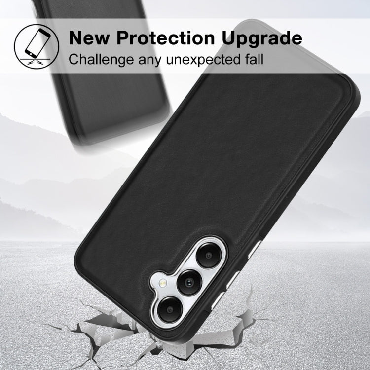 For Samsung Galaxy S24 5G Leather Texture Full Coverage Phone Case(Black) - Galaxy S24 5G Cases by buy2fix | Online Shopping UK | buy2fix