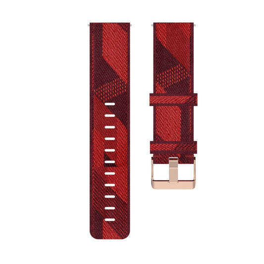 For Amazfit Bip Lite Version 1S / Bip S 20mm Nylon Denim Canvas Replacement Strap Watchband(Red Stripe) by buy2fix