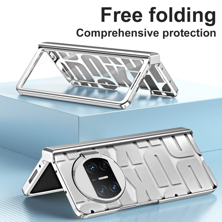 For Huawei Mate X3 Integrated Electroplating Folding Phone Case with Hinge(Silver) - Huawei Cases by buy2fix | Online Shopping UK | buy2fix