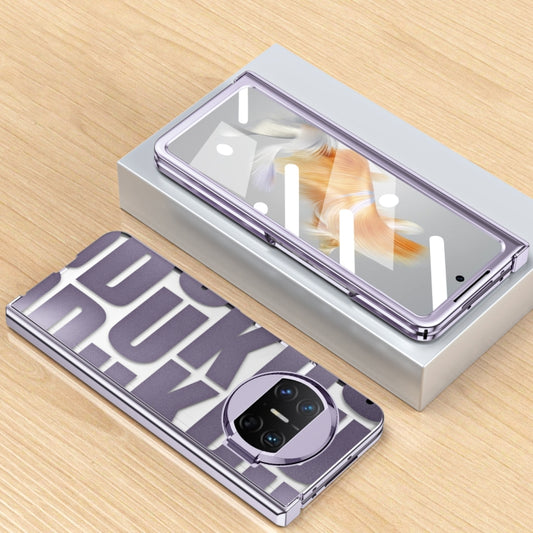 For Huawei Mate X3 Integrated Electroplating Folding Phone Case with Hinge(Purple) - Huawei Cases by buy2fix | Online Shopping UK | buy2fix