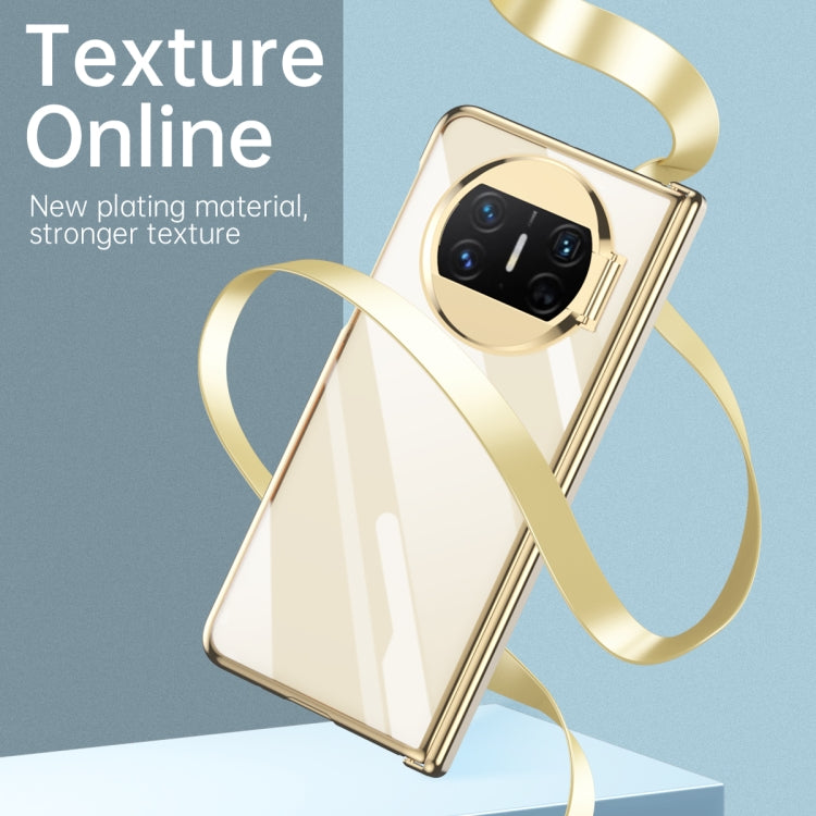 For Huawei Mate X3 Integrated Electroplating PC Folding Phone Case with Hinge(Silver) - Huawei Cases by buy2fix | Online Shopping UK | buy2fix