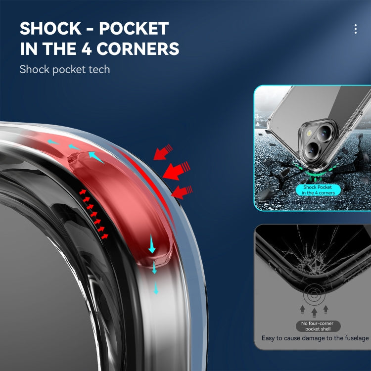 For iPhone 16 MagSafe Clear Acrylic PC +TPU Phone Case(Transparent) by buy2fix