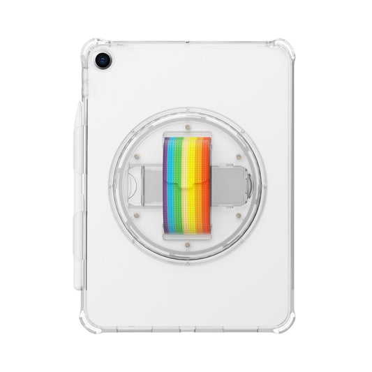 For iPad 10.2 2021 / 2020 / 10.5 Terminator Shockproof Glitter Powder Tablet Case with Grip Strap(Transparent) - iPad Pro 11 (2022/2021) Cases by buy2fix | Online Shopping UK | buy2fix