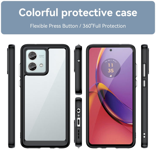 For Motorola Moto G84 Colorful Series Acrylic Hybrid TPU Phone Case(Black) by buy2fix