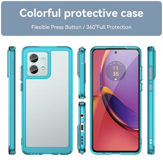 For Motorola Moto G84 Colorful Series Acrylic Hybrid TPU Phone Case(Transparent Blue) by buy2fix