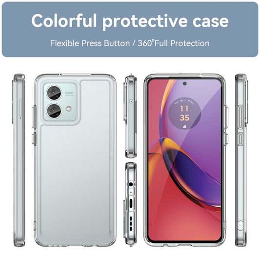 For Motorola Moto G84 Colorful Series Acrylic Hybrid TPU Phone Case(Transparent) by buy2fix