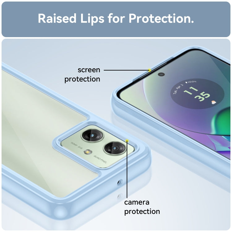 For Motorola Moto G54 Global Colorful Series Acrylic Hybrid TPU Phone Case(Blue) by buy2fix