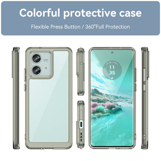 For Motorola Edge 40 Neo Colorful Series Acrylic Hybrid TPU Phone Case(Transparent Grey) by buy2fix