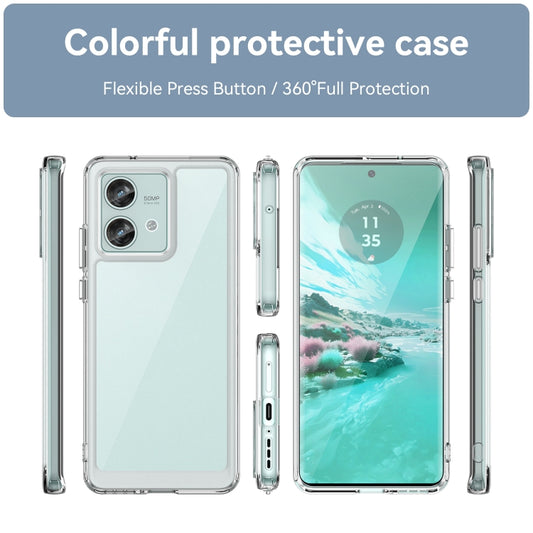 For Motorola Edge 40 Neo Colorful Series Acrylic Hybrid TPU Phone Case(Transparent) by buy2fix
