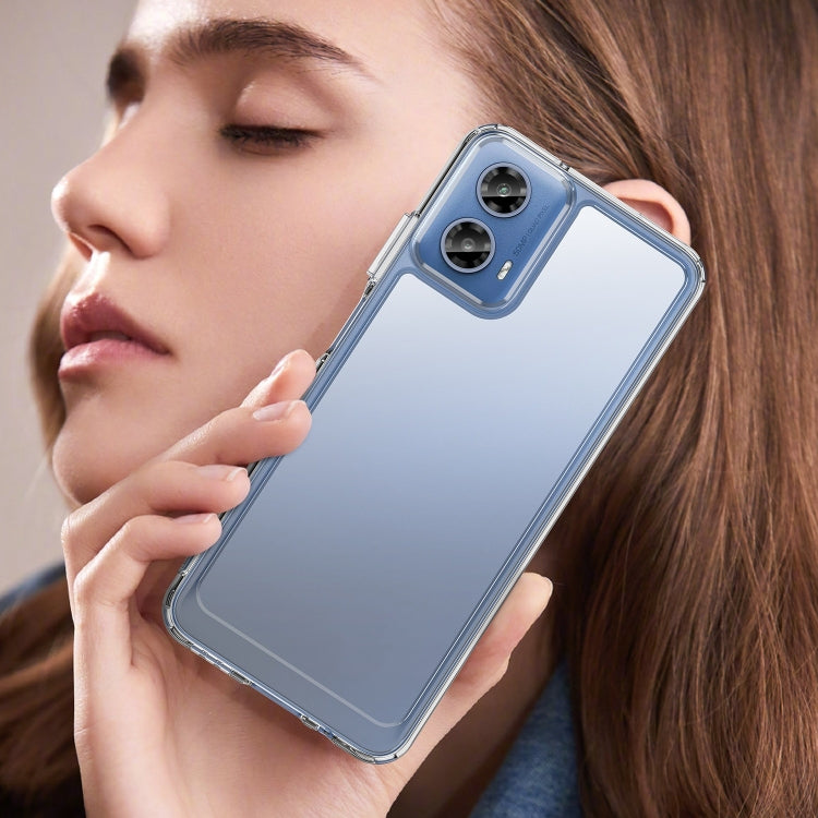 For Motorola Moto G34 Colorful Series Acrylic Hybrid TPU Phone Case(Transparent) by buy2fix