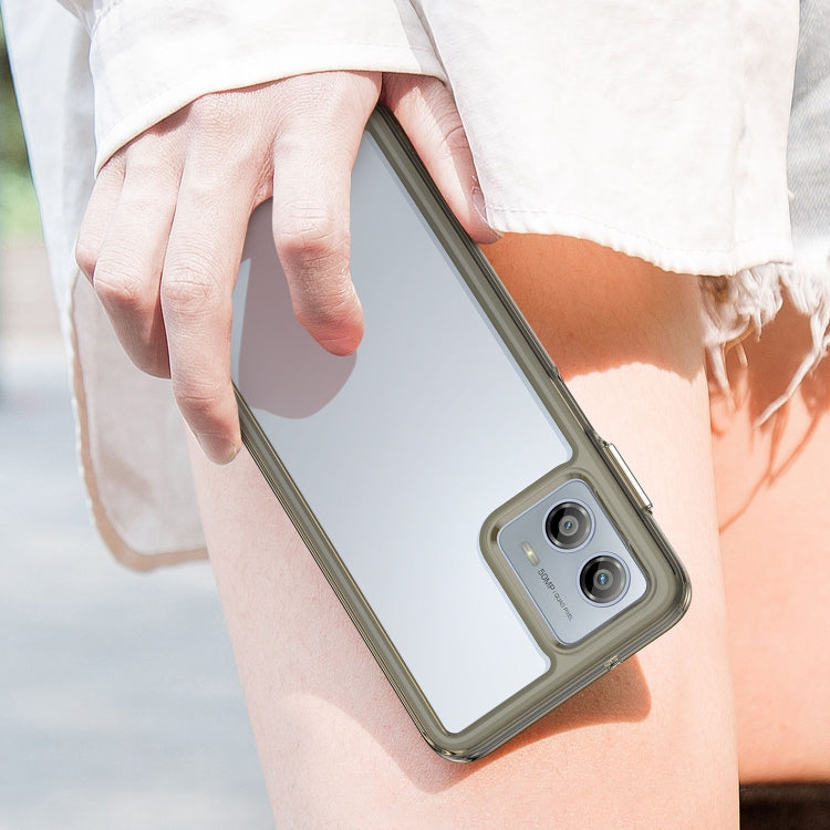 For Motorola Moto G53 5G Colorful Series Acrylic Hybrid TPU Phone Case(Transparent Grey) by buy2fix