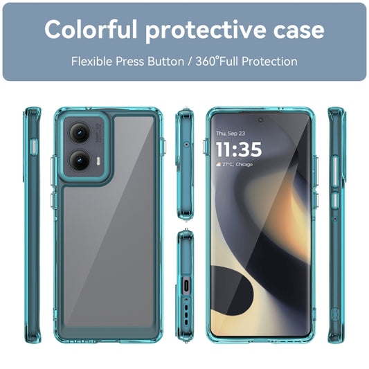 For Motorola Edge 2024 Colorful Series Acrylic Hybrid TPU Phone Case(Transparent Blue) by buy2fix