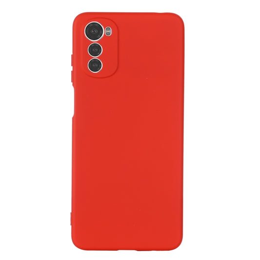 For Motorola Moto E32 4G Solid Color Liquid Silicone Dropproof Full Coverage Phone Case(Red) by buy2fix