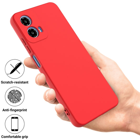 For Motorola Moto G Power 2024 Solid Color Liquid Silicone Dropproof Full Coverage Phone Case(Red) by buy2fix