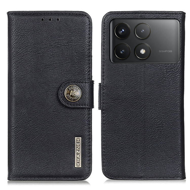 For Xiaomi Redmi K70 5G / K70 Pro 5G KHAZNEH Cowhide Texture Flip Leather Phone Case(Black) - Xiaomi Cases by buy2fix | Online Shopping UK | buy2fix