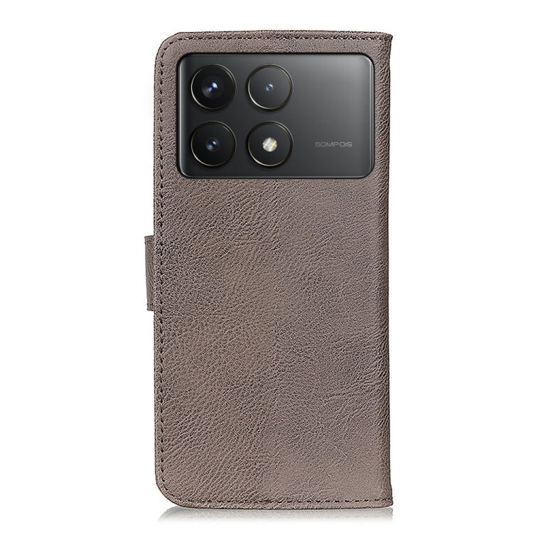 For Xiaomi Redmi K70 5G / K70 Pro 5G KHAZNEH Cowhide Texture Flip Leather Phone Case(Khaki) - Xiaomi Cases by buy2fix | Online Shopping UK | buy2fix