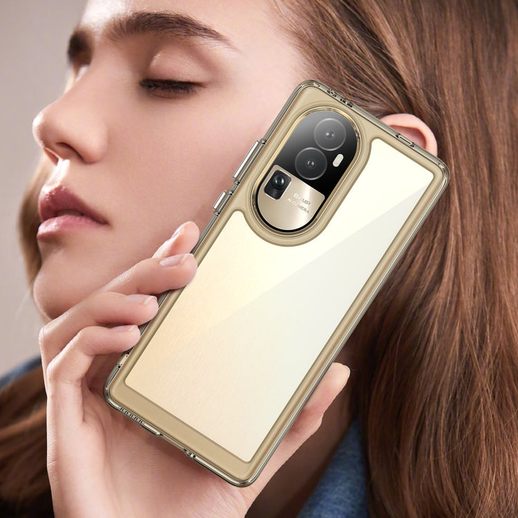 For OPPO Reno10 Pro+ Colorful Series Acrylic Hybrid TPU Phone Case(Transparent Grey) by buy2fix