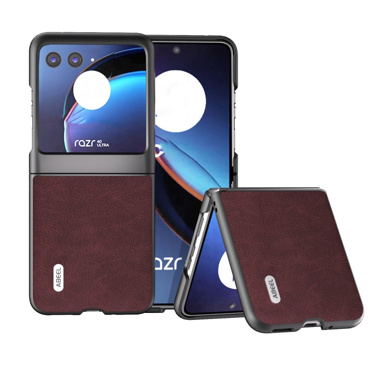 For Motorola Razr 40 Ultra ABEEL Dream Litchi Texture PU Phone Case(Purple) - Motorola Cases by buy2fix | Online Shopping UK | buy2fix
