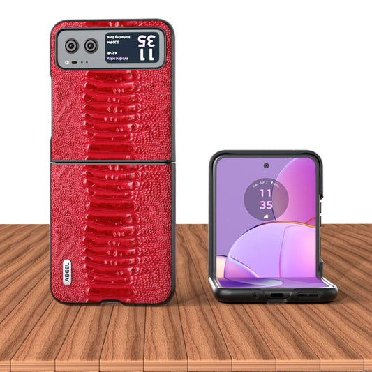 For Motorola Razr 40 ABEEL Genuine Leather Weilai Series Phone Case(Red) by buy2fix