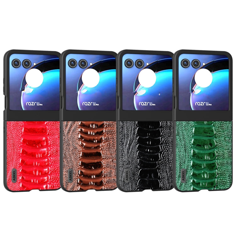 For Motorola Razr 50 ABEEL Genuine Leather Weilai Series Phone Case(Red) by buy2fix