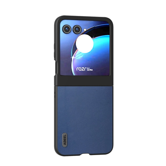 For Motorola Razr 50 ABEEL Genuine Leather Xiaoya Series Phone Case(Blue) by buy2fix