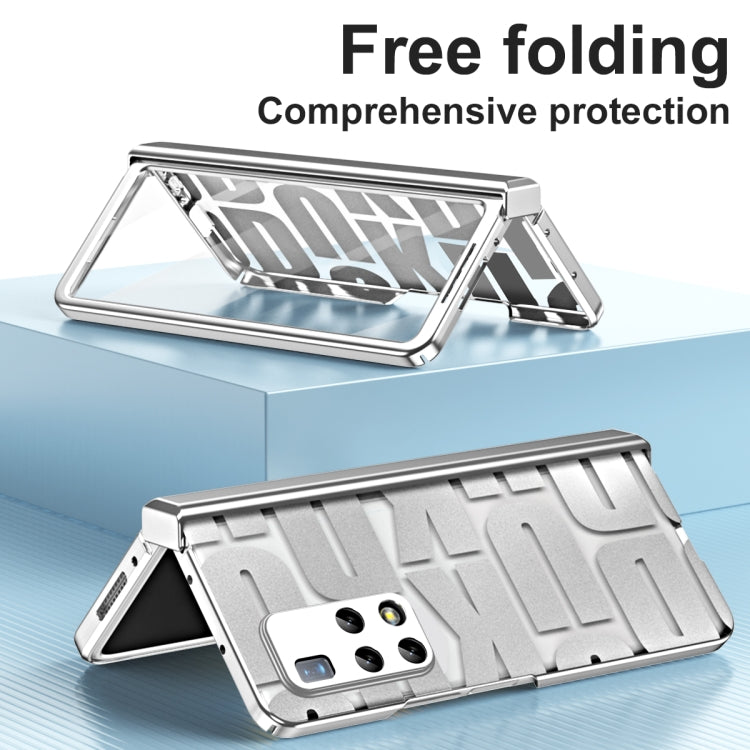For Huawei Mate X2 Integrated Electroplating Folding Phone Case with Hinge(Silver) - Huawei Cases by buy2fix | Online Shopping UK | buy2fix