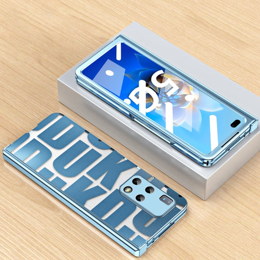 For Huawei Mate X2 Integrated Electroplating Folding Phone Case with Hinge(Blue) - Huawei Cases by buy2fix | Online Shopping UK | buy2fix