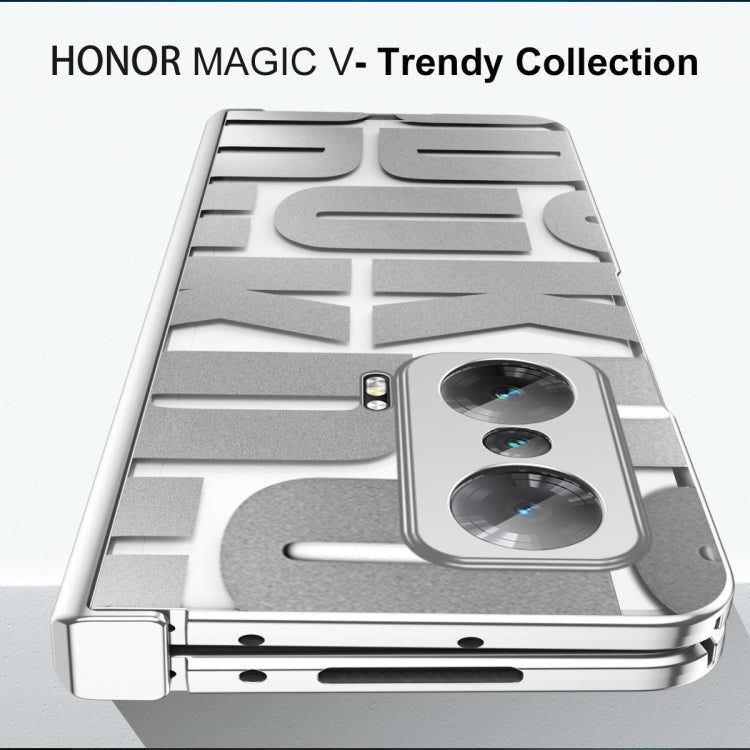 For Honor Magic V Integrated Electroplating Folding Phone Case with Hinge(Silver) - Honor Cases by buy2fix | Online Shopping UK | buy2fix