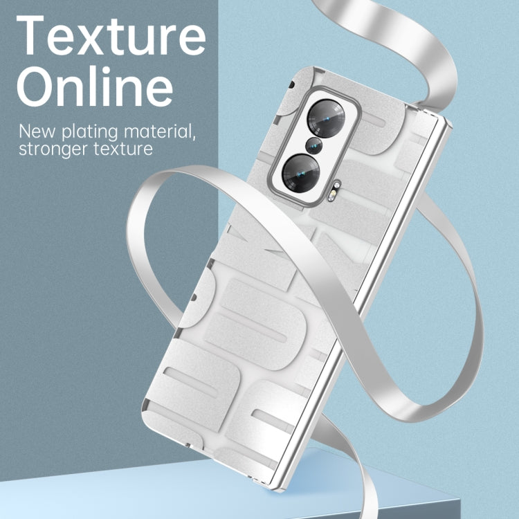 For Honor Magic V Integrated Electroplating Folding Phone Case with Hinge(Silver) - Honor Cases by buy2fix | Online Shopping UK | buy2fix