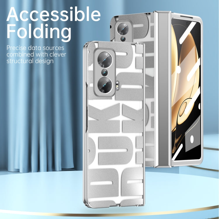 For Honor Magic V Integrated Electroplating Folding Phone Case with Hinge(Silver) - Honor Cases by buy2fix | Online Shopping UK | buy2fix