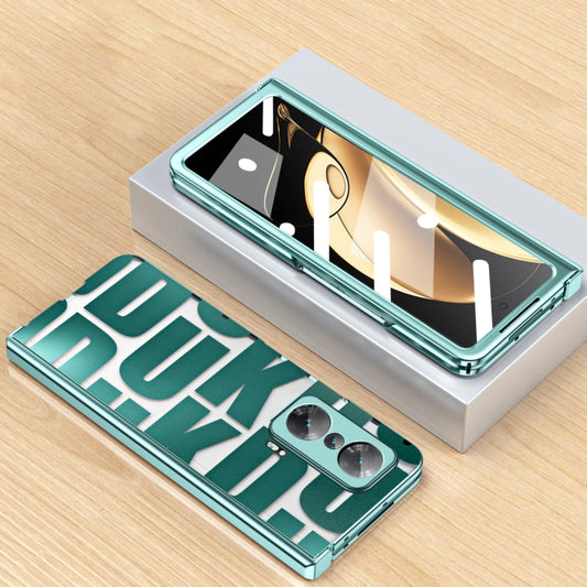 For Honor Magic V Integrated Electroplating Folding Phone Case with Hinge(Green) - Honor Cases by buy2fix | Online Shopping UK | buy2fix