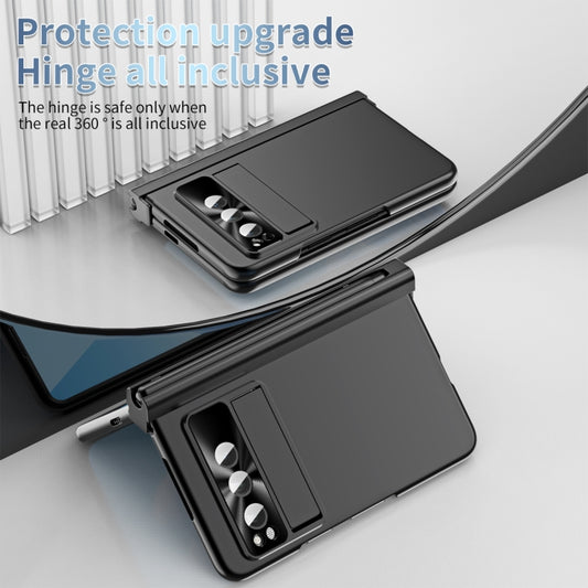 For Google Pixel Fold Integrated Electroplating PC All-inclusive Phone Case with Hinge(Black) by buy2fix