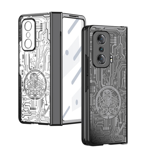 For Honor Magic V Mechanical Legend Integrated Electroplating All-inclusive Phone Case(Black) - Honor Cases by buy2fix | Online Shopping UK | buy2fix