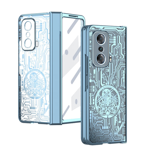 For Honor Magic V Mechanical Legend Integrated Electroplating All-inclusive Phone Case(Blue) - Honor Cases by buy2fix | Online Shopping UK | buy2fix
